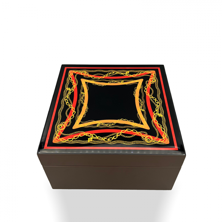 Brown square jewelry box  22x22x12 cm